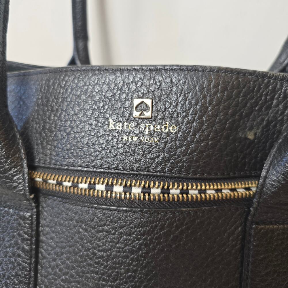 Kate Spade Black Pebbled Leather Southport Avenue Oden Tote Handbag Purse - Picture 2 of 11